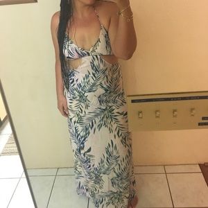 Tropical print maxi dress. Size large